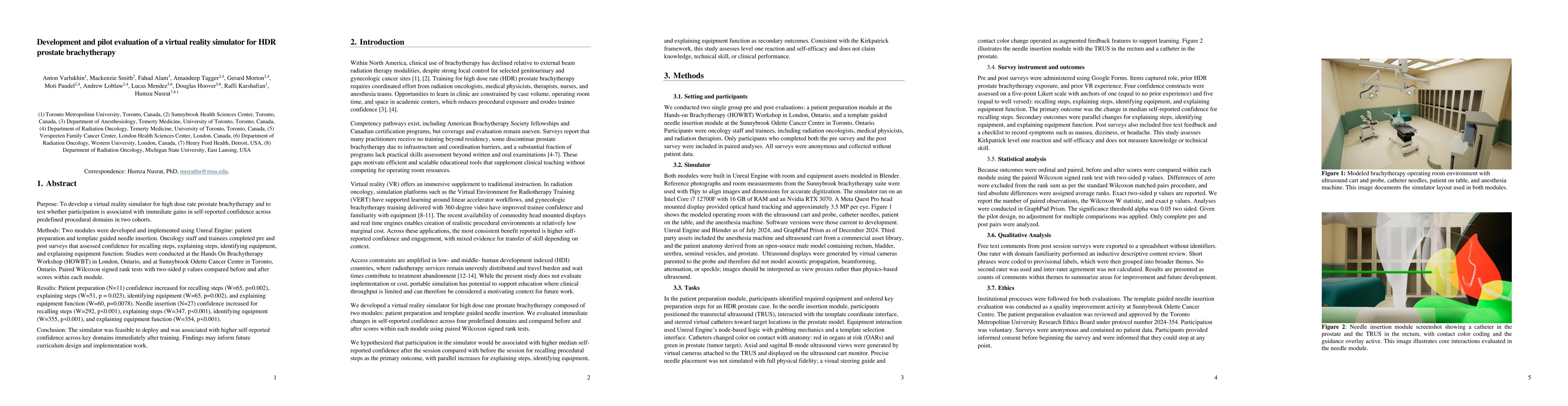 Thumbnail for Development and pilot evaluation of a virtual reality simulator for HDR
  prostate brachytherapy