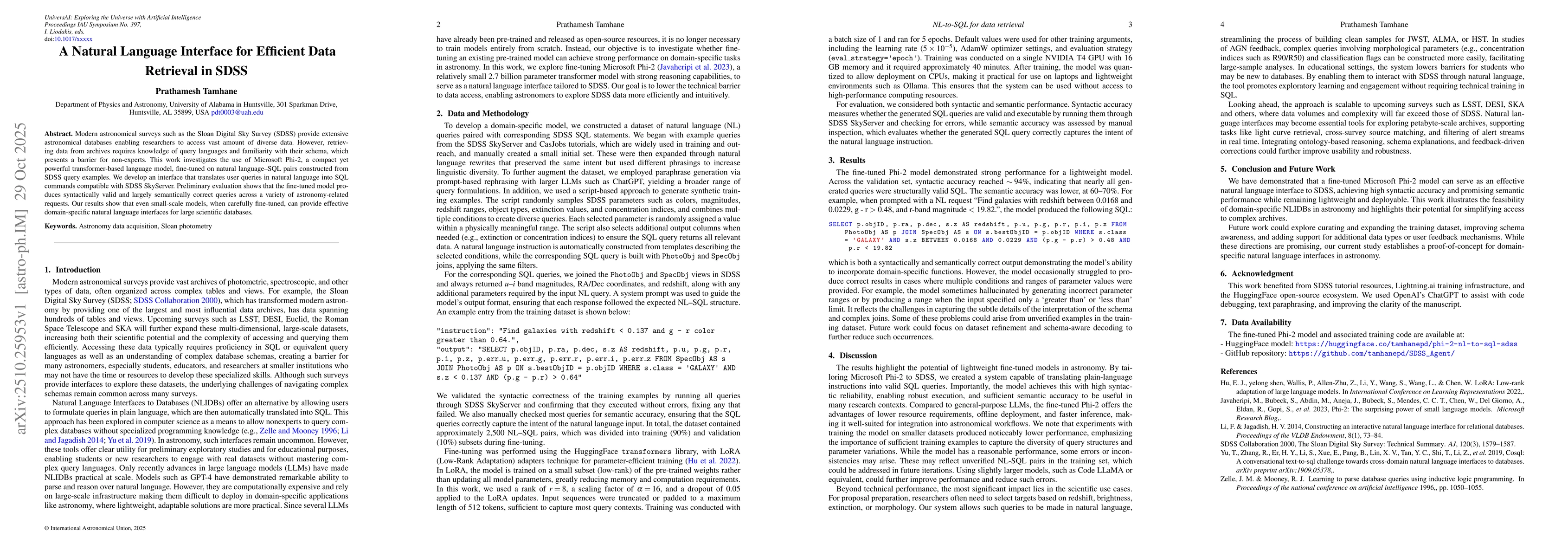 Thumbnail for A Natural Language Interface for Efficient Data Retrieval in SDSS