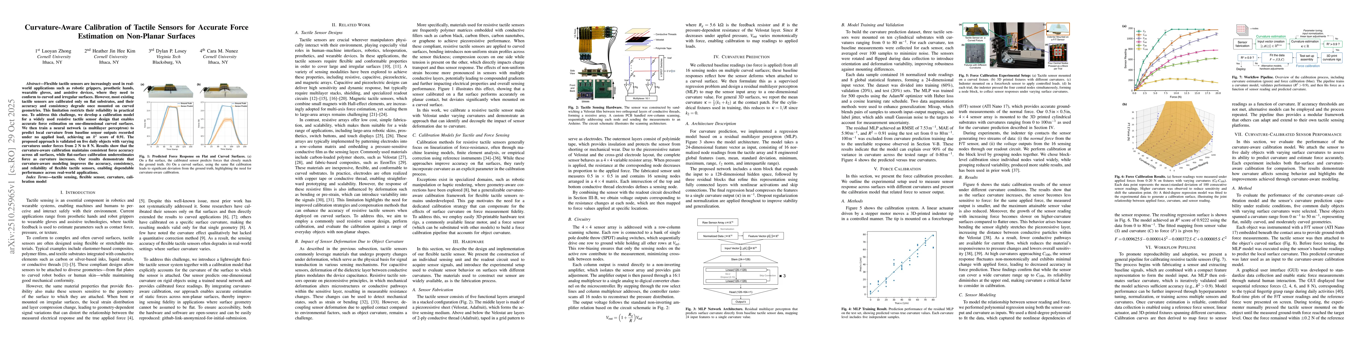 Thumbnail for Curvature-Aware Calibration of Tactile Sensors for Accurate Force
  Estimation on Non-Planar Surfaces