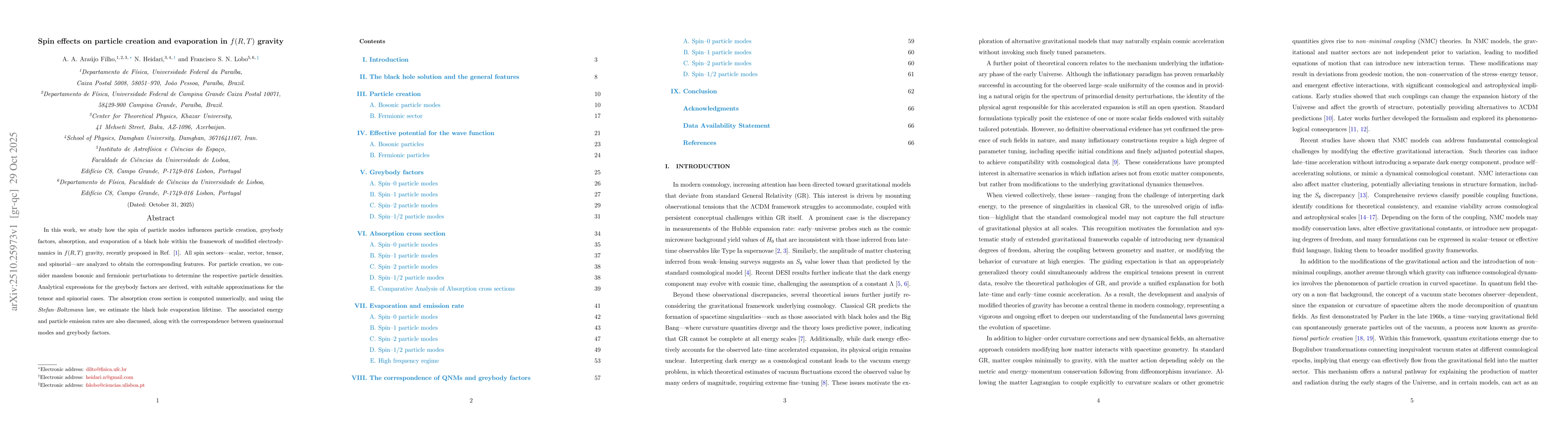 Thumbnail for Spin effects on particle creation and evaporation in $f(R,T)$ gravity