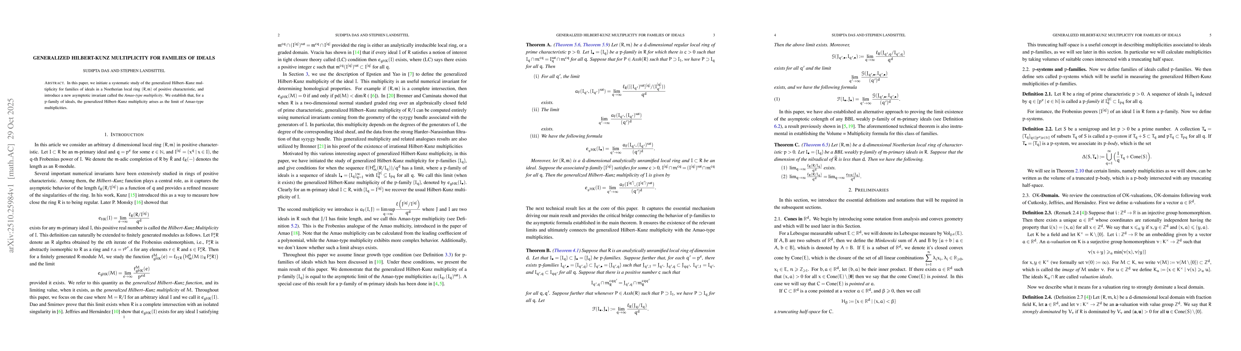 Thumbnail for Generalized Hilbert-Kunz Multiplicity for Families of Ideals