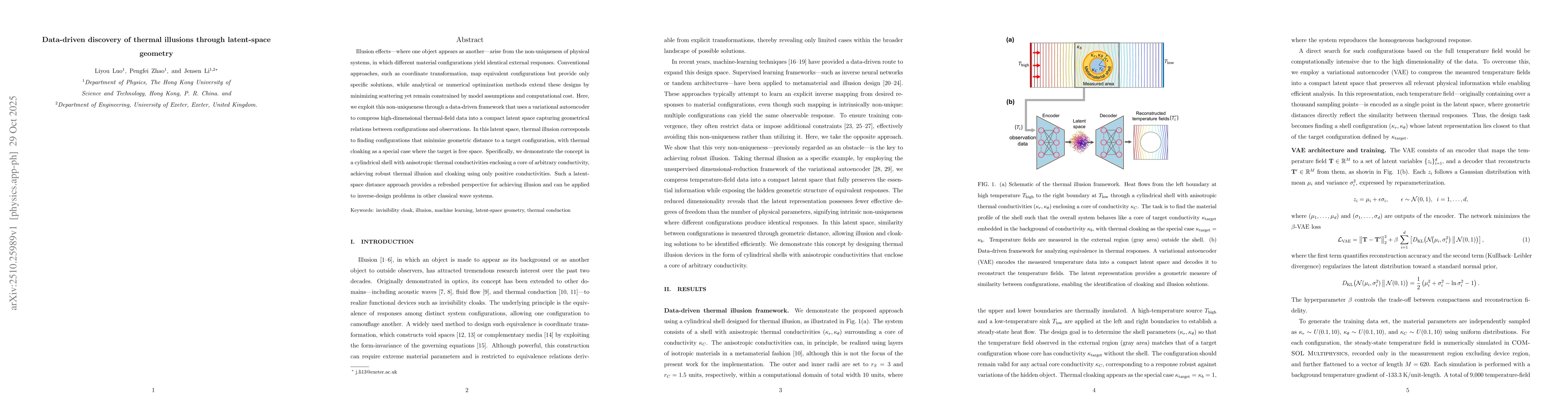 Thumbnail for Data-driven discovery of thermal illusions through latent-space geometry