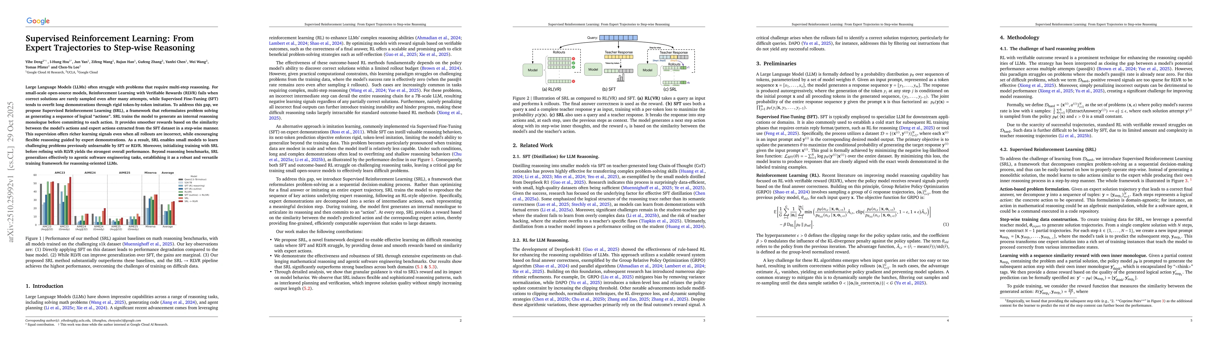 Thumbnail for Supervised Reinforcement Learning: From Expert Trajectories to Step-wise
  Reasoning