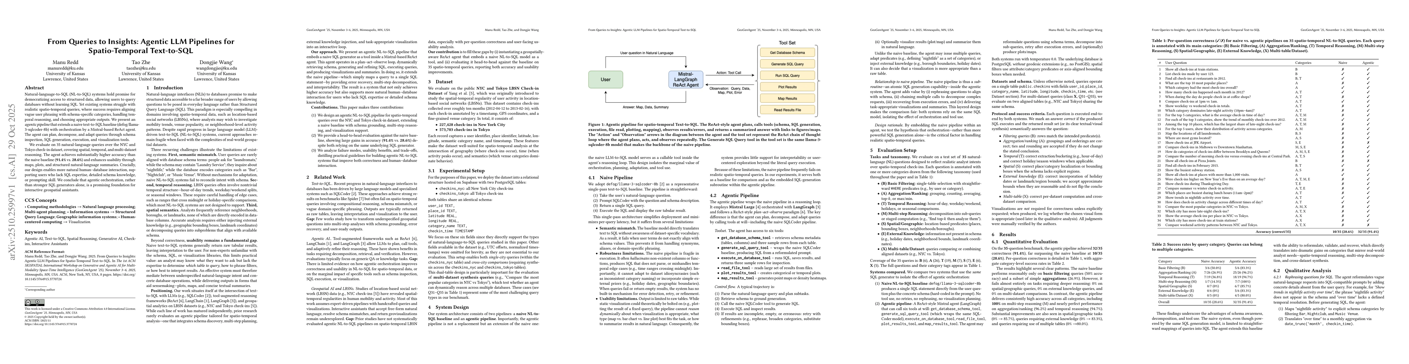 Thumbnail for From Queries to Insights: Agentic LLM Pipelines for Spatio-Temporal
  Text-to-SQL