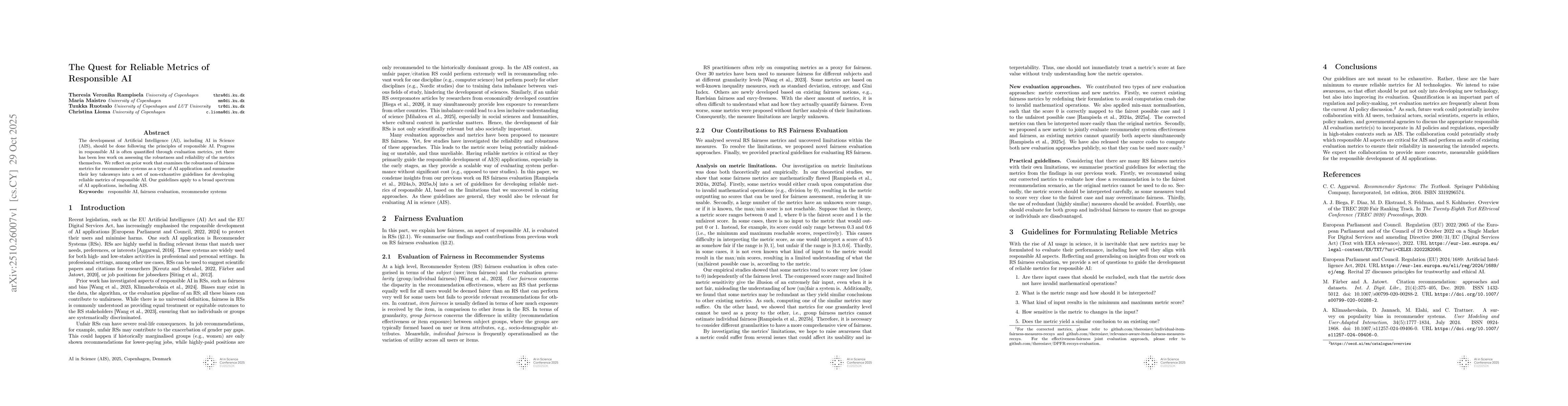 Thumbnail for The Quest for Reliable Metrics of Responsible AI