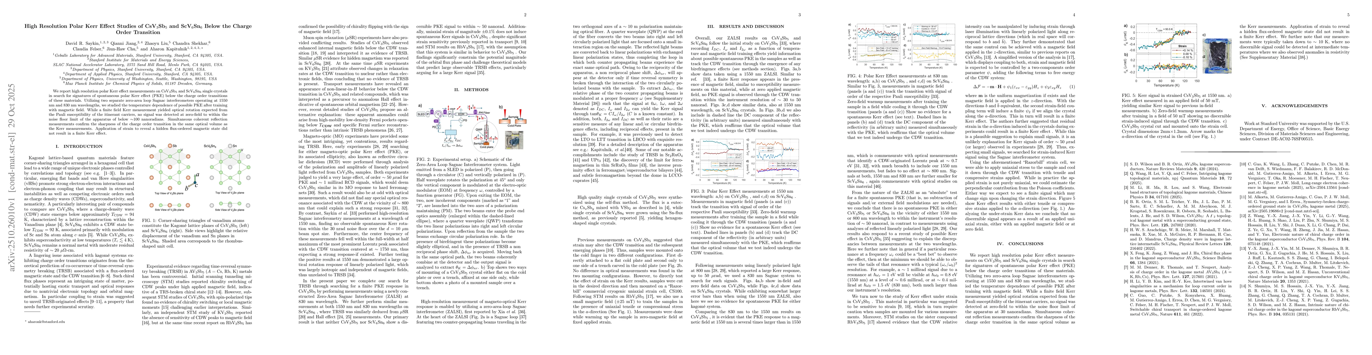 Thumbnail for High Resolution Polar Kerr Effect Studies of Cs3Sb5 and ScV6Sn6 Below
  the Charge Order Transition