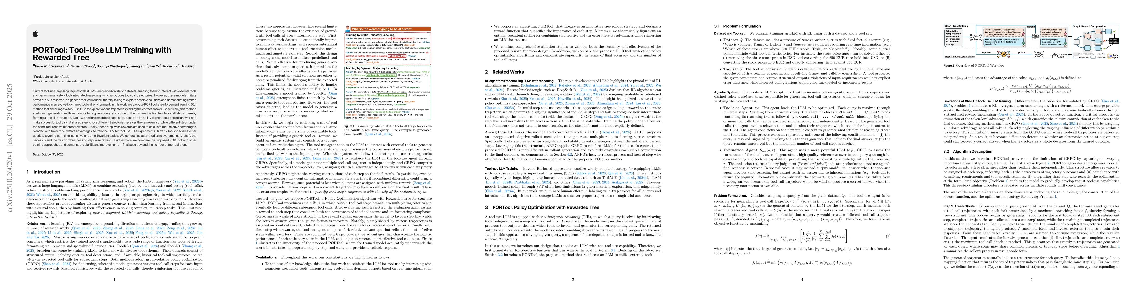 Thumbnail for PORTool: Tool-Use LLM Training with Rewarded Tree