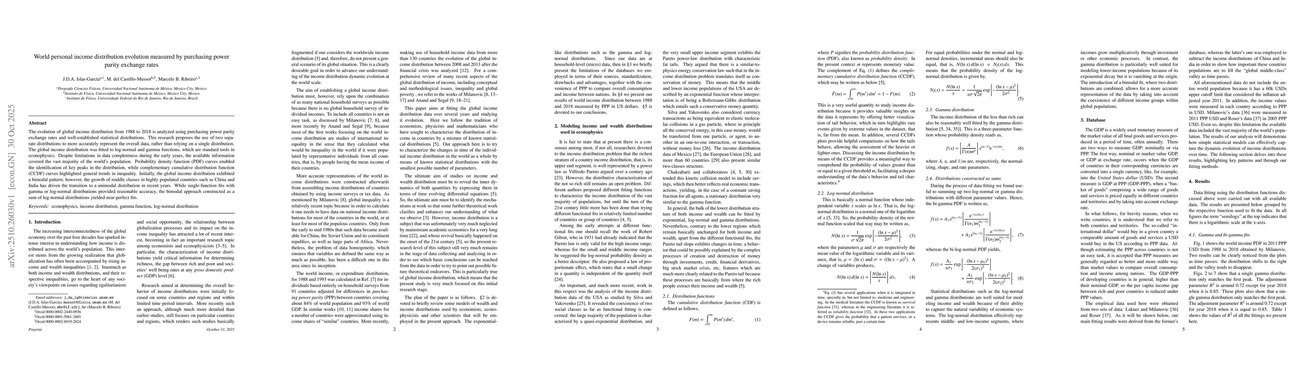 Thumbnail for World personal income distribution evolution measured by purchasing
  power parity exchange rates
