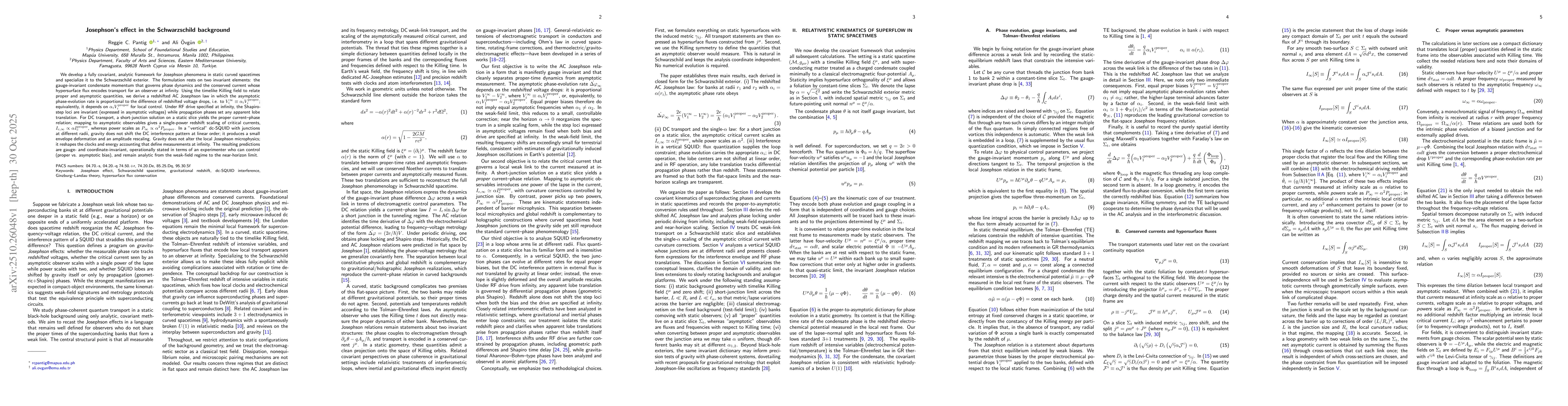 Thumbnail for Josephson's effect in the Schwarzschild background