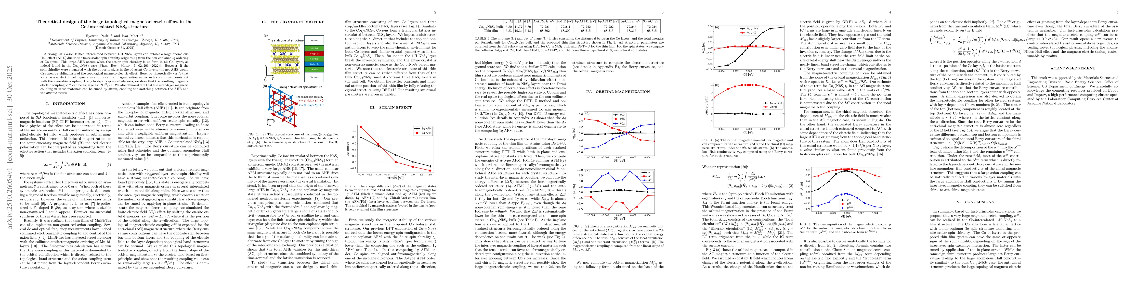 Thumbnail for Theoretical design of the large topological magnetoelectric effect in
  the Co-intercalated NbS$_2$ structure