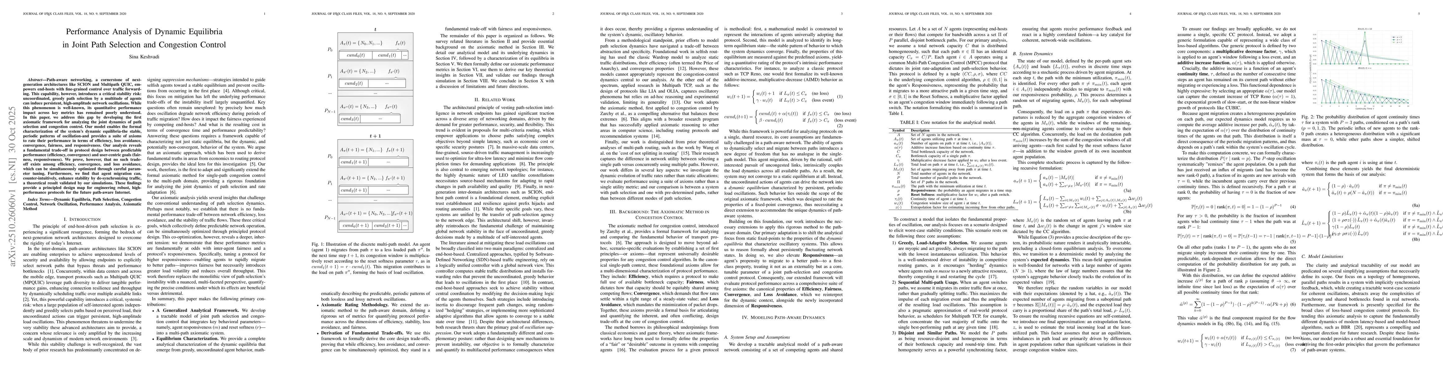Thumbnail for Performance Analysis of Dynamic Equilibria in Joint Path Selection and
  Congestion Control
