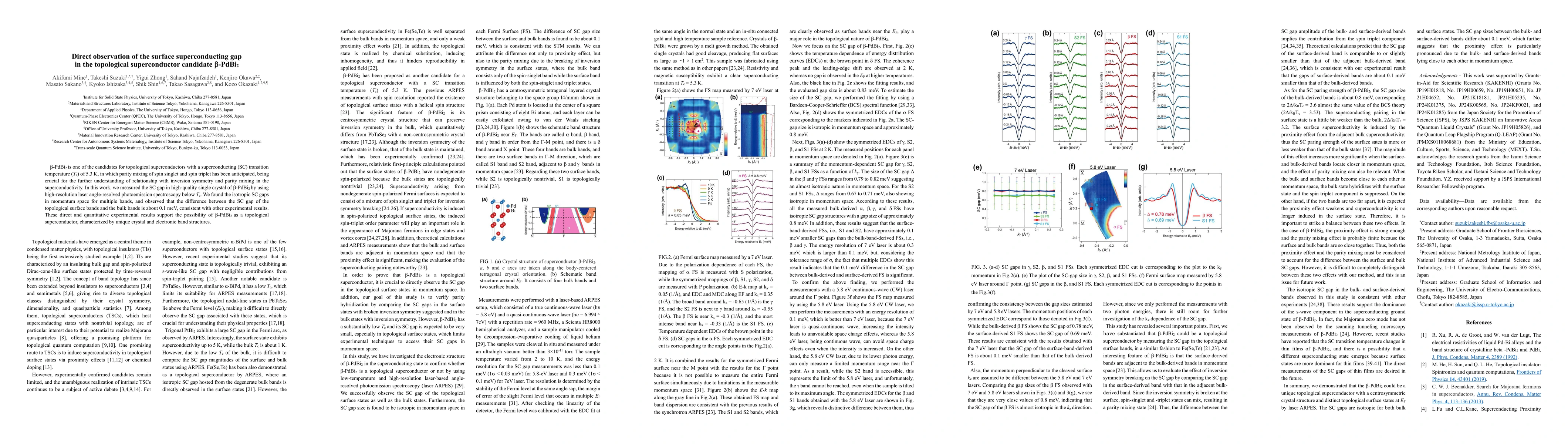 Thumbnail for Direct observation of the surface superconducting gap in the topological
  superconductor candidate β-PdBi2
