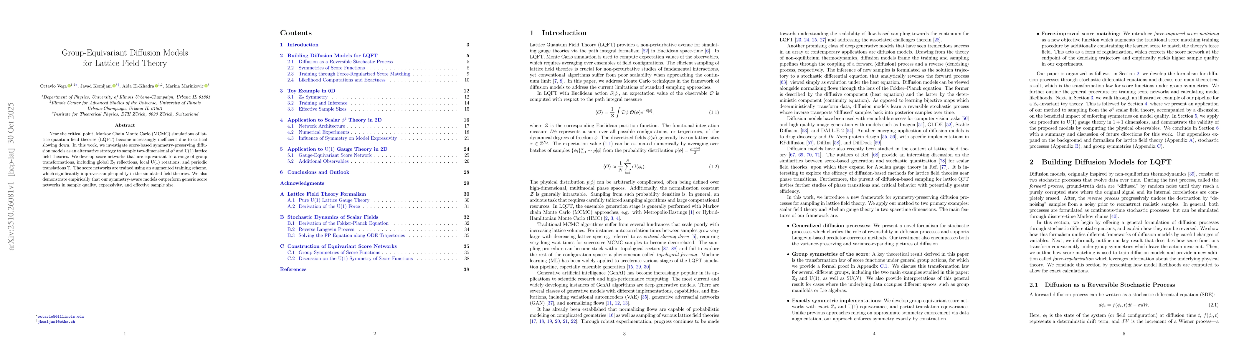 Thumbnail for Group-Equivariant Diffusion Models for Lattice Field Theory