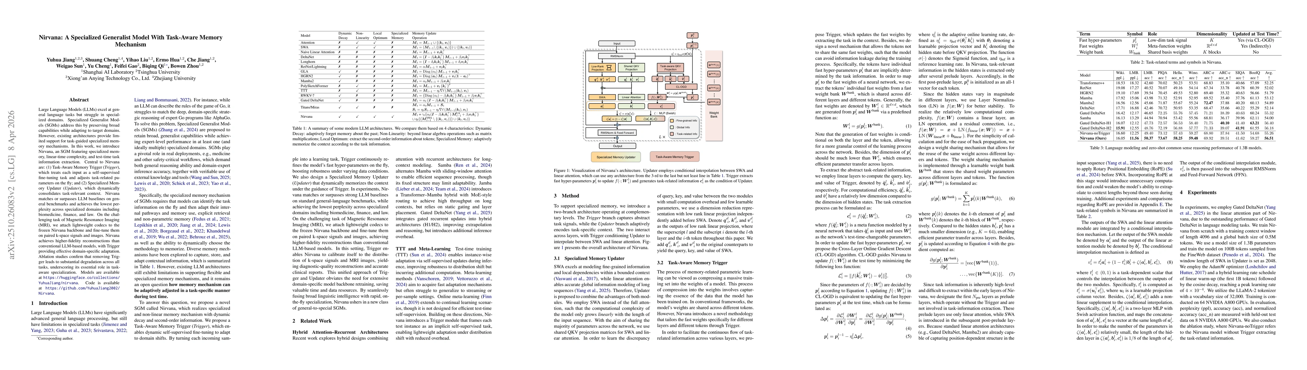 Thumbnail for Nirvana: A Specialized Generalist Model With Task-Aware Memory Mechanism