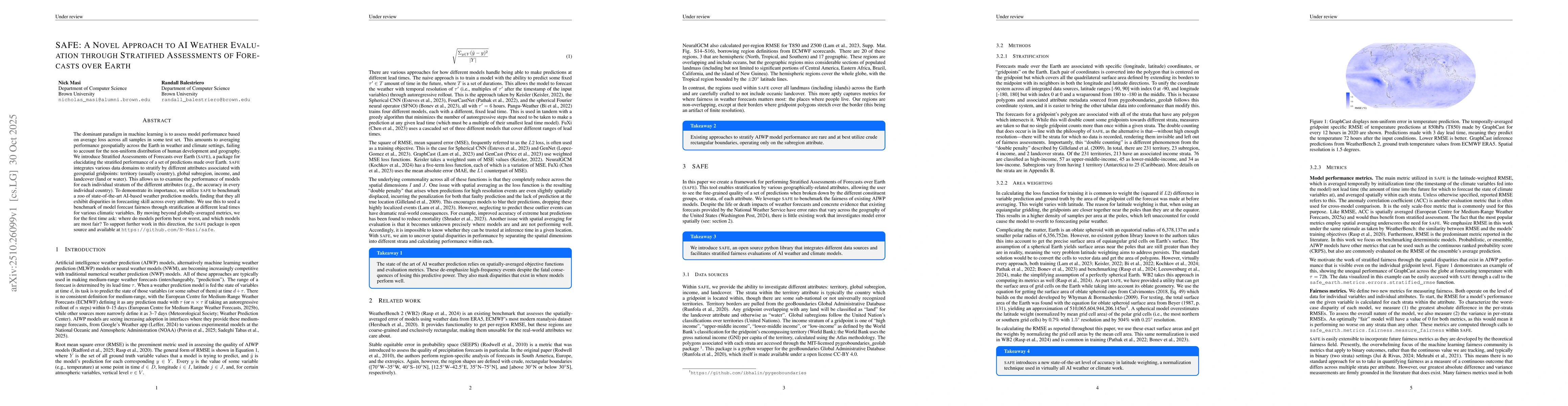 Thumbnail for SAFE: A Novel Approach to AI Weather Evaluation through Stratified
  Assessments of Forecasts over Earth