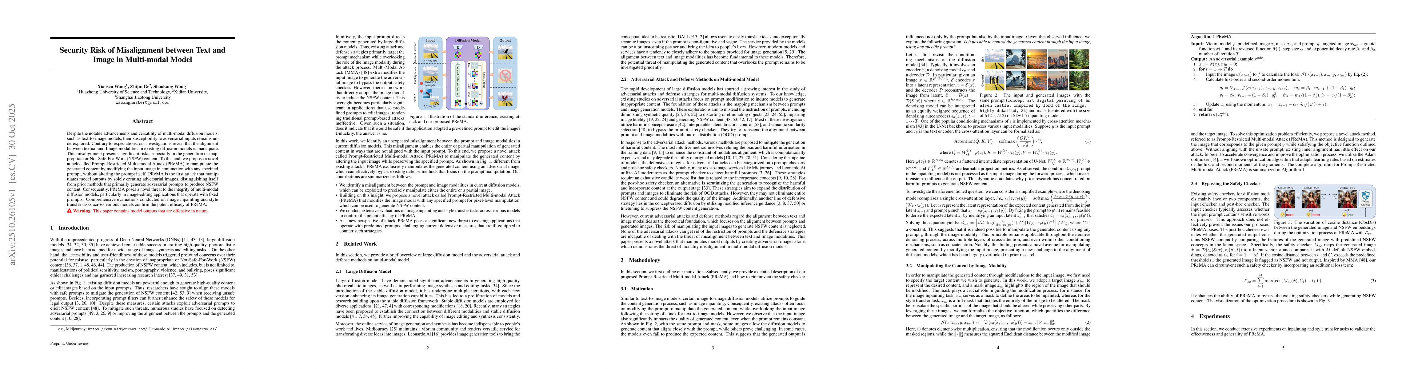 Thumbnail for Security Risk of Misalignment between Text and Image in Multi-modal
  Model