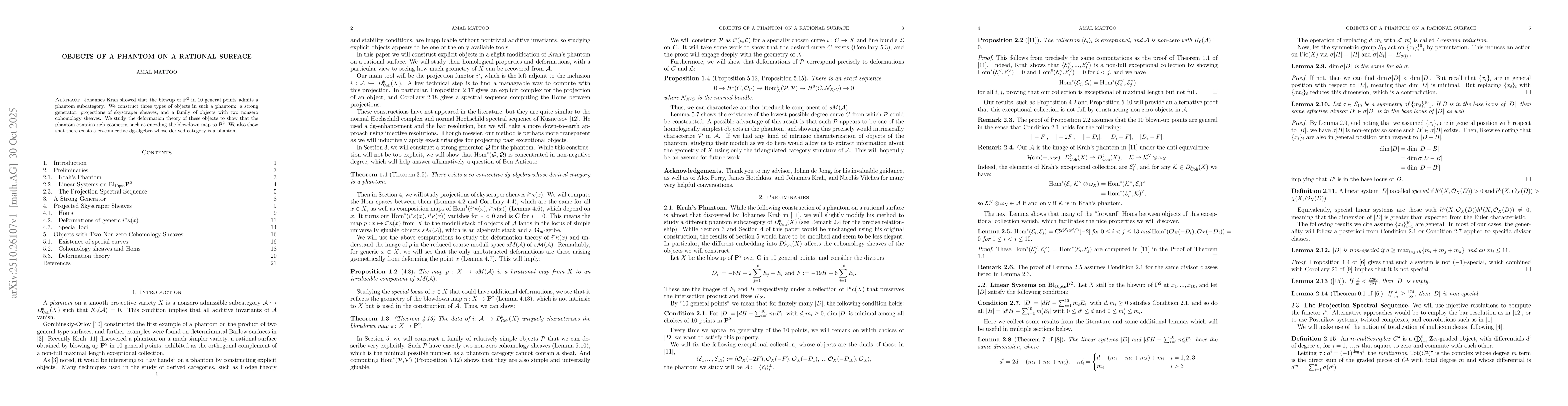 Thumbnail for Objects of a Phantom on a Rational Surface