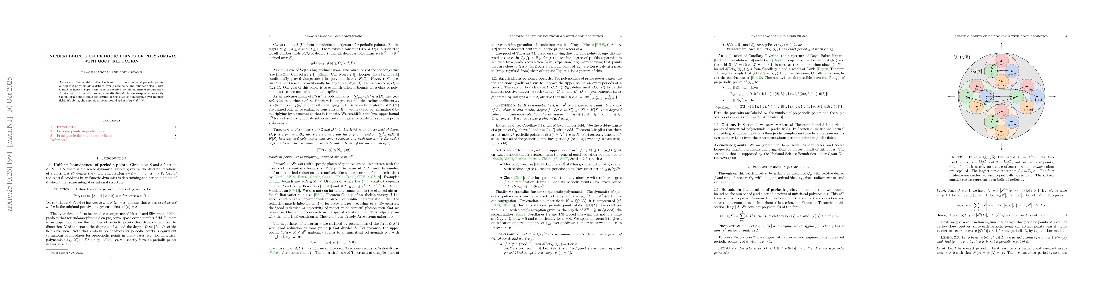 Thumbnail for Uniform bounds on periodic points of polynomials with good reduction
