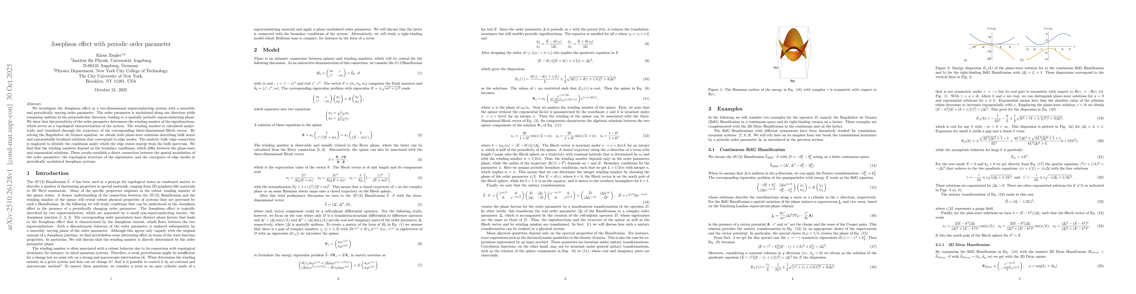 Thumbnail for Josephson effect with periodic order parameter