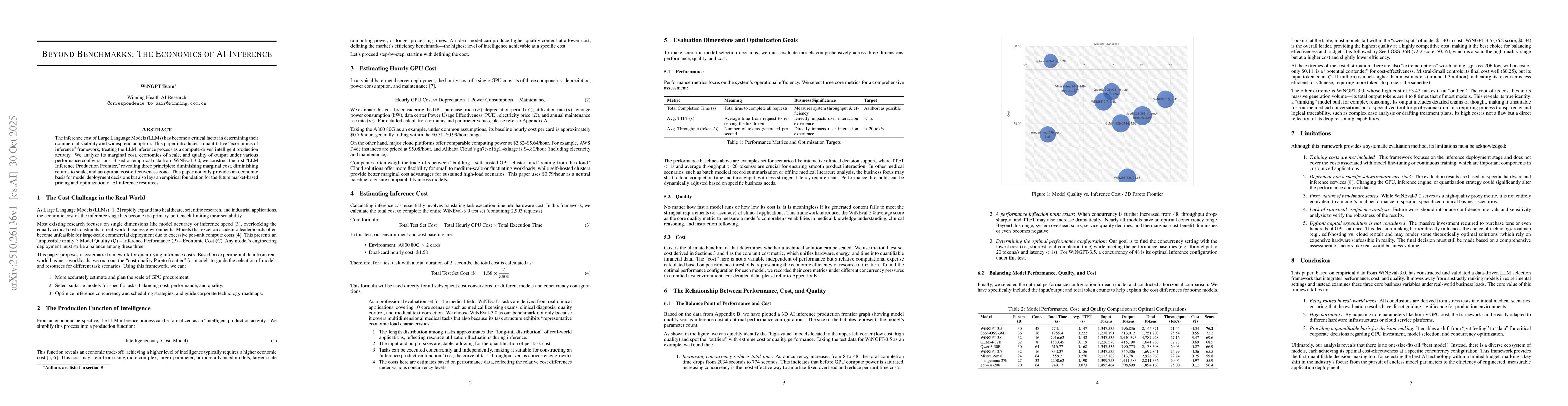 Thumbnail for Beyond Benchmarks: The Economics of AI Inference