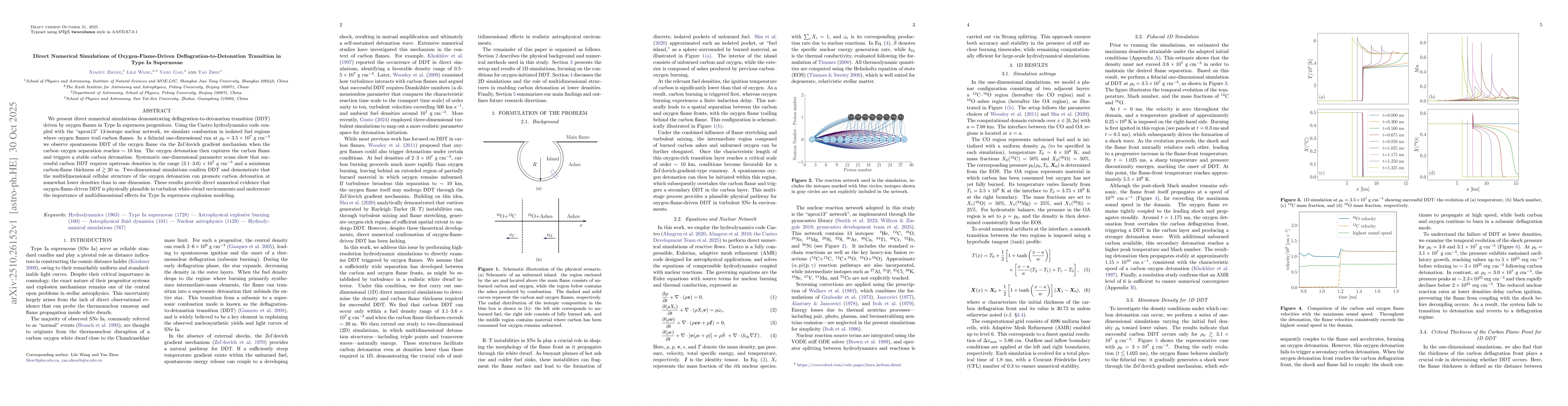 Thumbnail for Direct Numerical Simulations of Oxygen-Flame-Driven
  Deflagration-to-Detonation Transition in Type Ia Supernovae