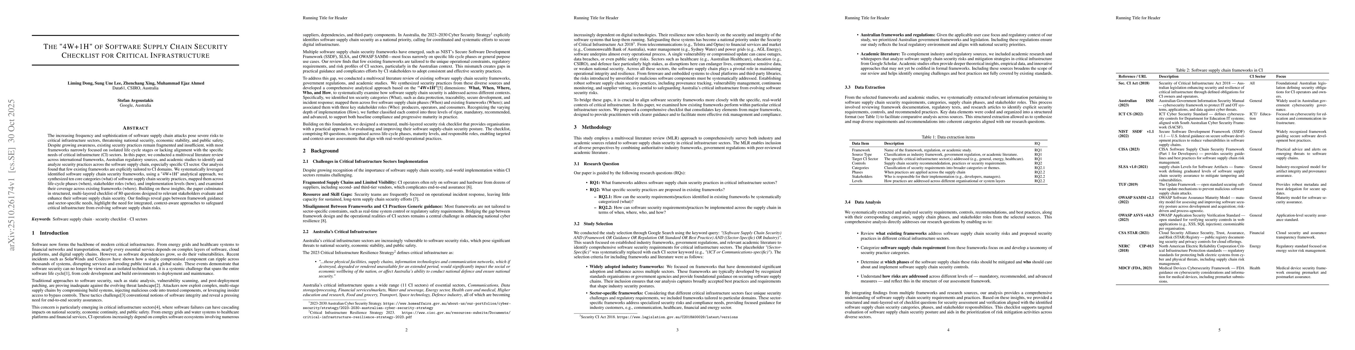 Thumbnail for The "4W+1H" of Software Supply Chain Security Checklist for Critical
  Infrastructure