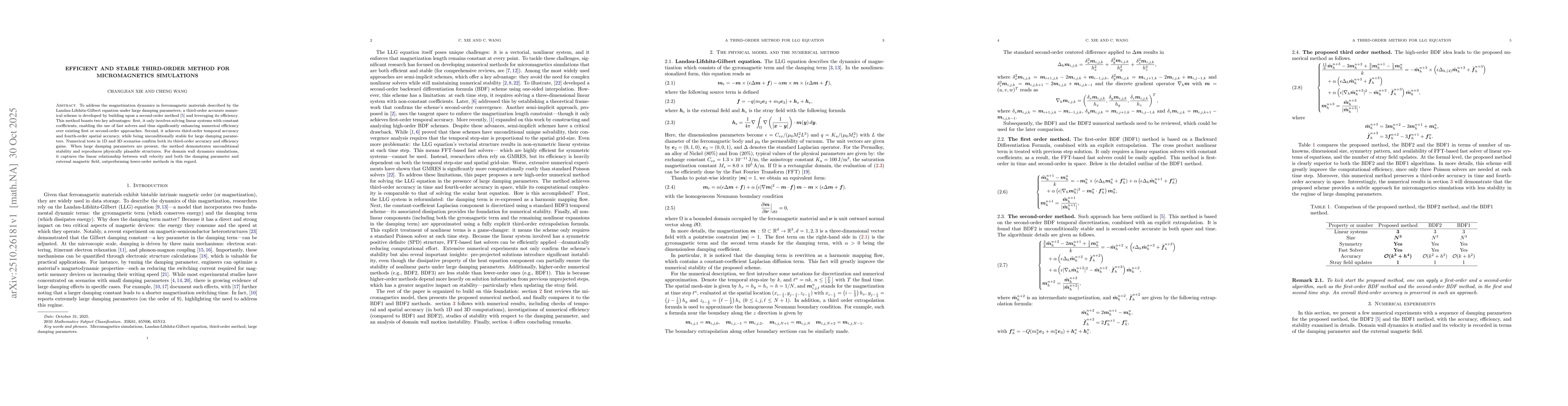 Thumbnail for Efficient And Stable Third-order Method for Micromagnetics Simulations