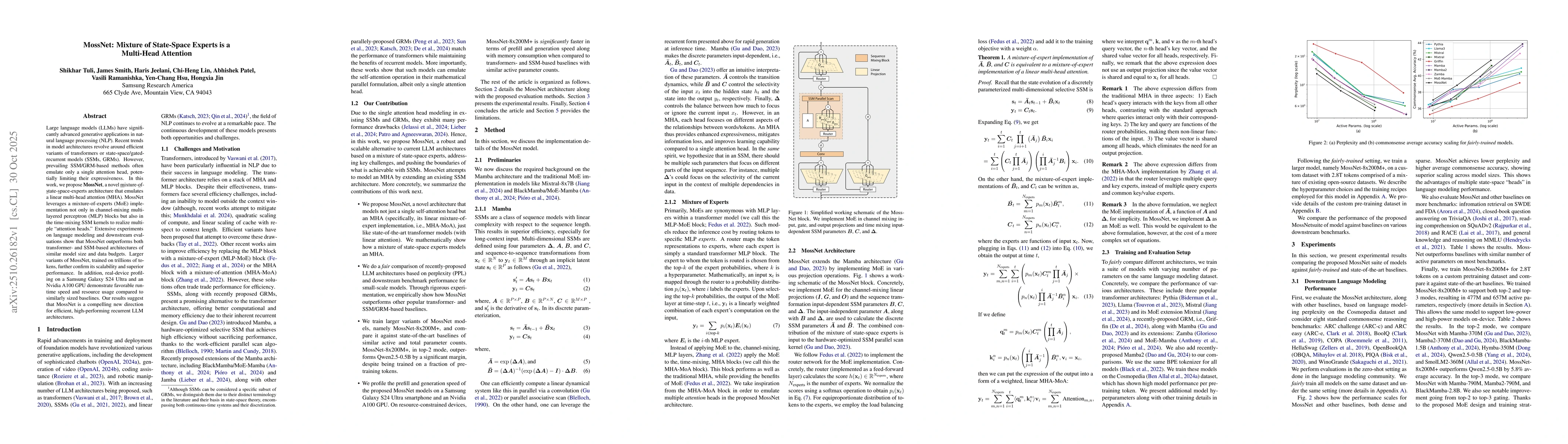 Thumbnail for MossNet: Mixture of State-Space Experts is a Multi-Head Attention