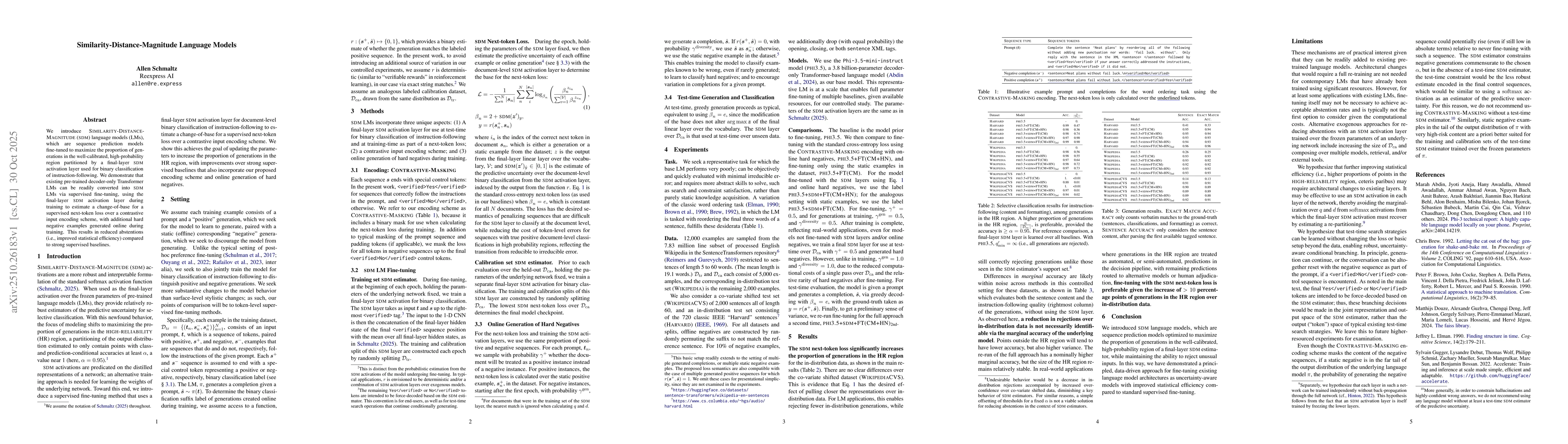 Thumbnail for Similarity-Distance-Magnitude Language Models