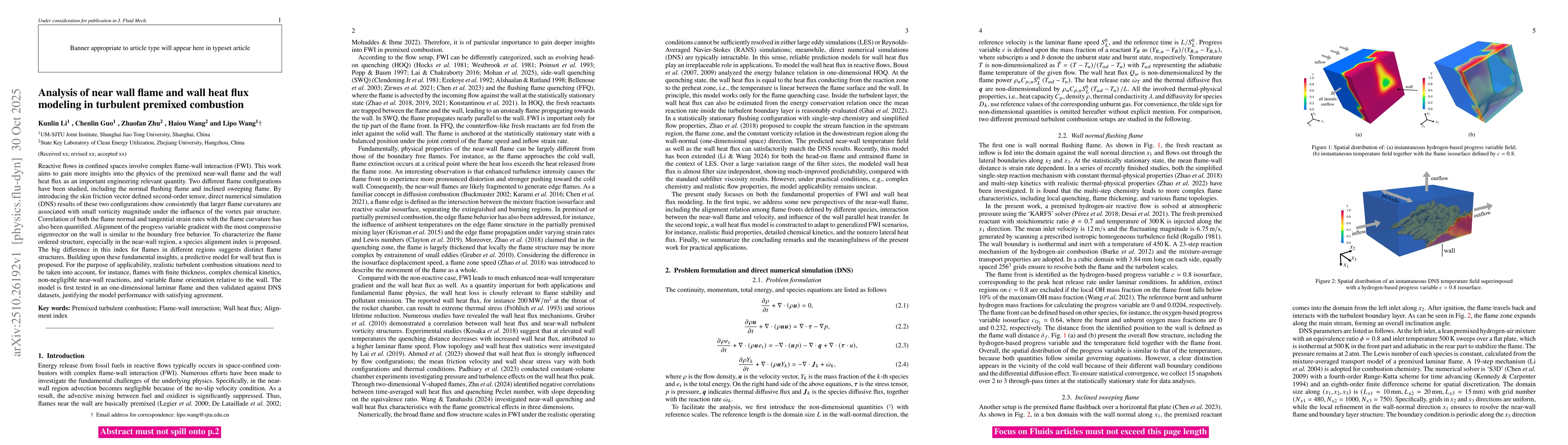 Thumbnail for Analysis of near wall flame and wall heat flux modeling in turbulent
  premixed combustion
