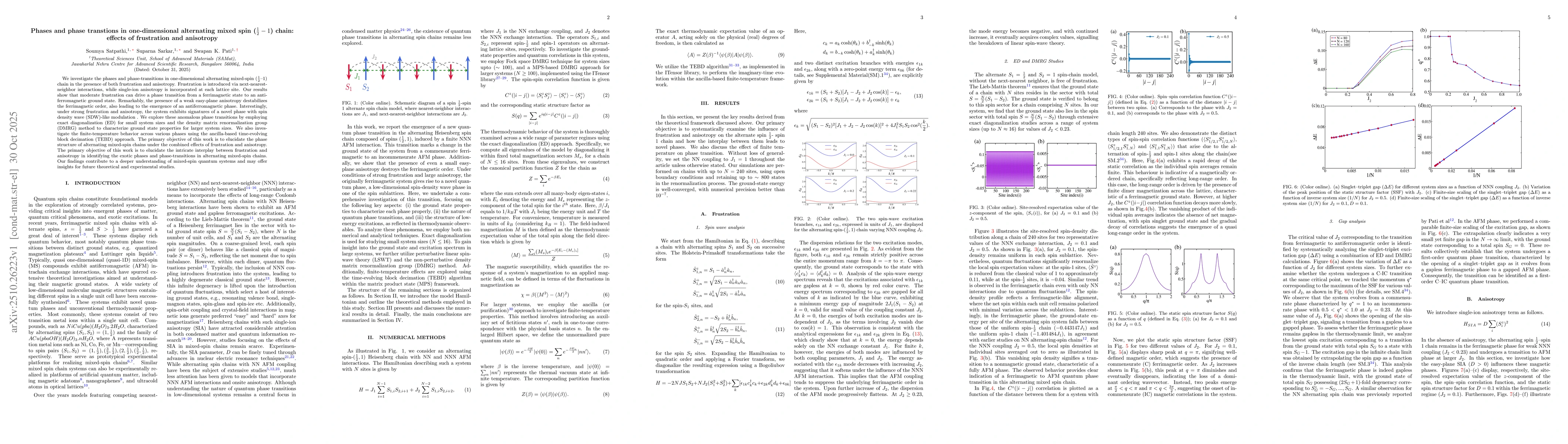 Thumbnail for Phases and phase transtions in one-dimensional alternating mixed spin
  (1/2-1) chain: effects of frustration and anisotropy