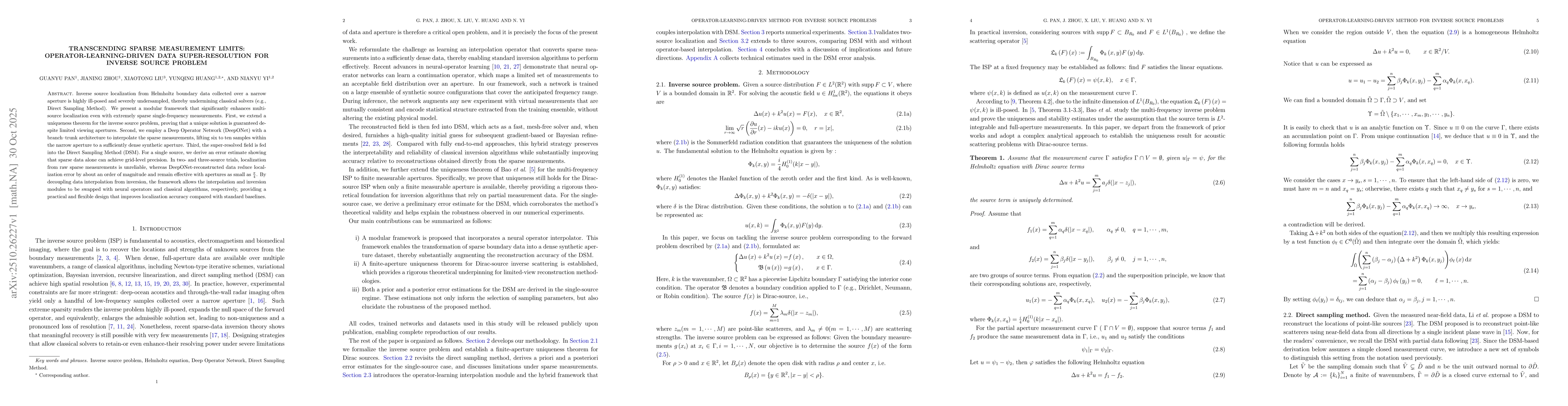 Thumbnail for Transcending Sparse Measurement Limits: Operator-Learning-Driven Data
  Super-Resolution for Inverse Source Problem