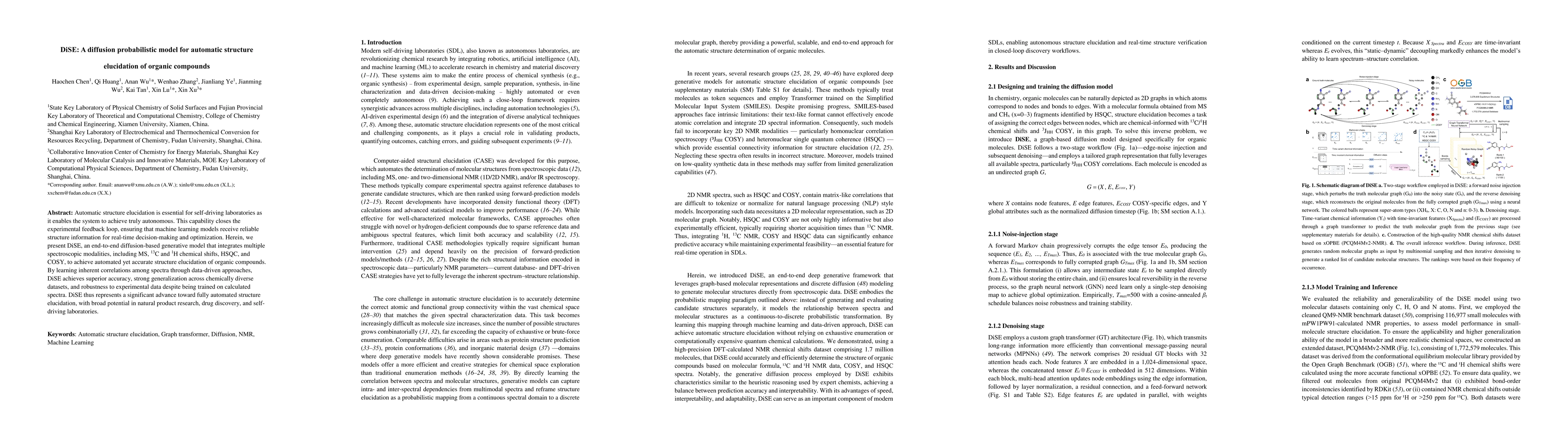 Thumbnail for DiSE: A diffusion probabilistic model for automatic structure
  elucidation of organic compounds