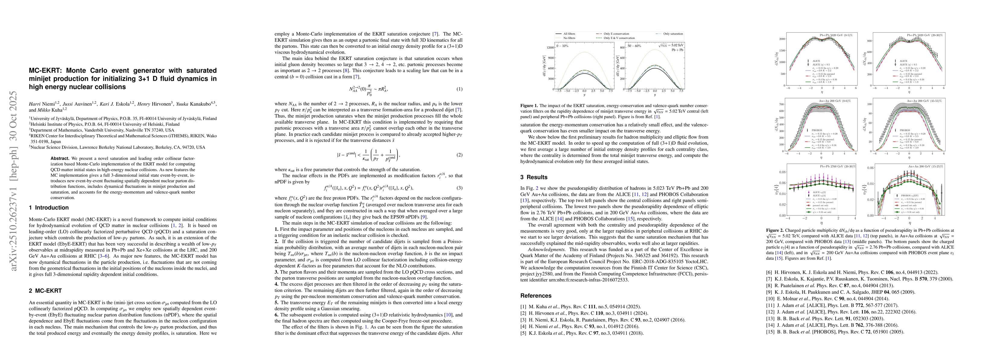 Thumbnail for MC-EKRT: Monte Carlo event generator with saturated minijet production
  for initializing 3+1 D fluid dynamics in high energy nuclear collisions