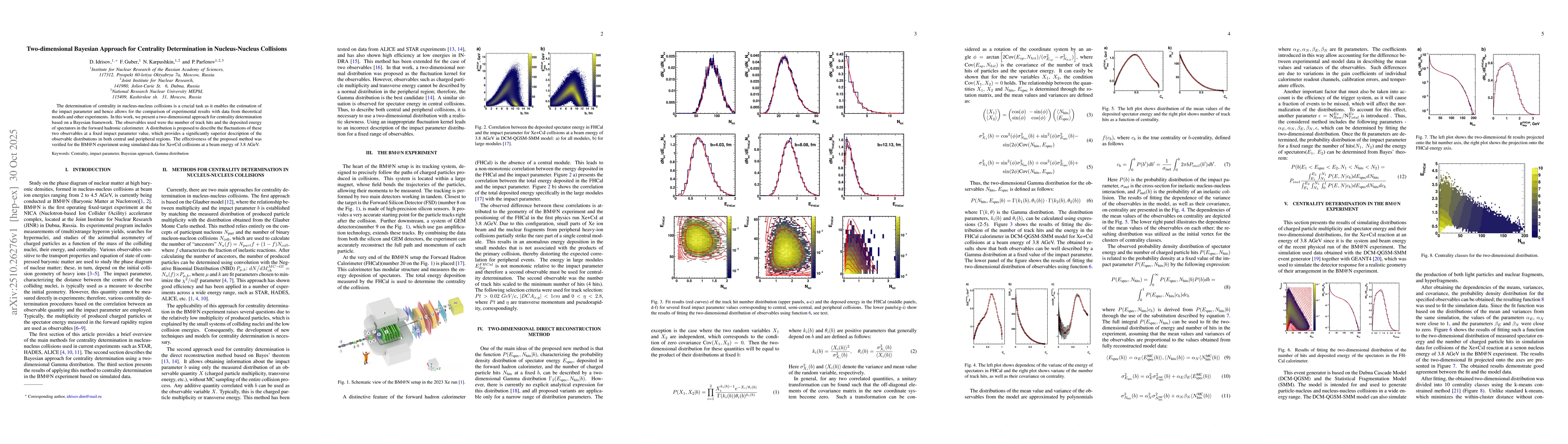 Thumbnail for Two-dimensional Bayesian Approach for Centrality Determination in
  Nucleus-Nucleus Collisions