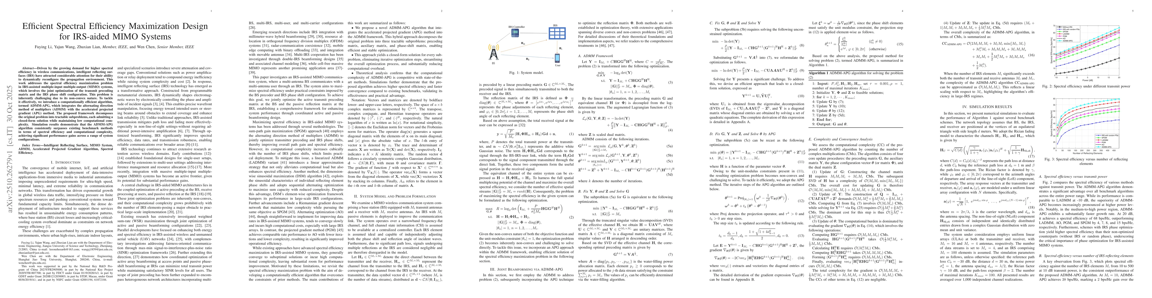 Thumbnail for Efficient Spectral Efficiency Maximization Design for IRS-aided MIMO
  Systems