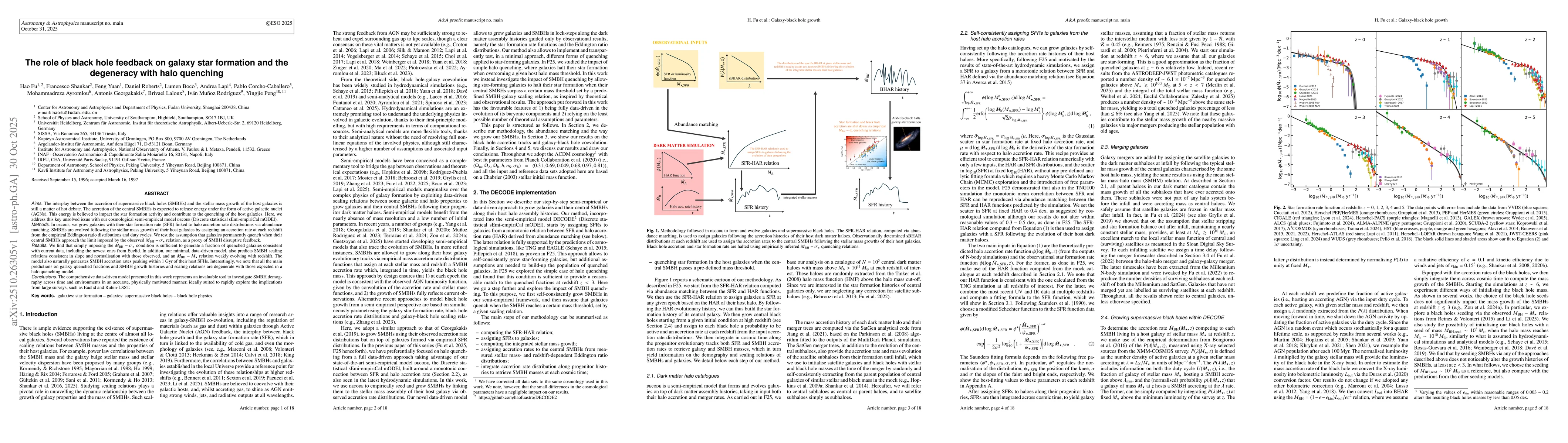 Thumbnail for The role of black hole feedback on galaxy star formation and the
  degeneracy with halo quenching