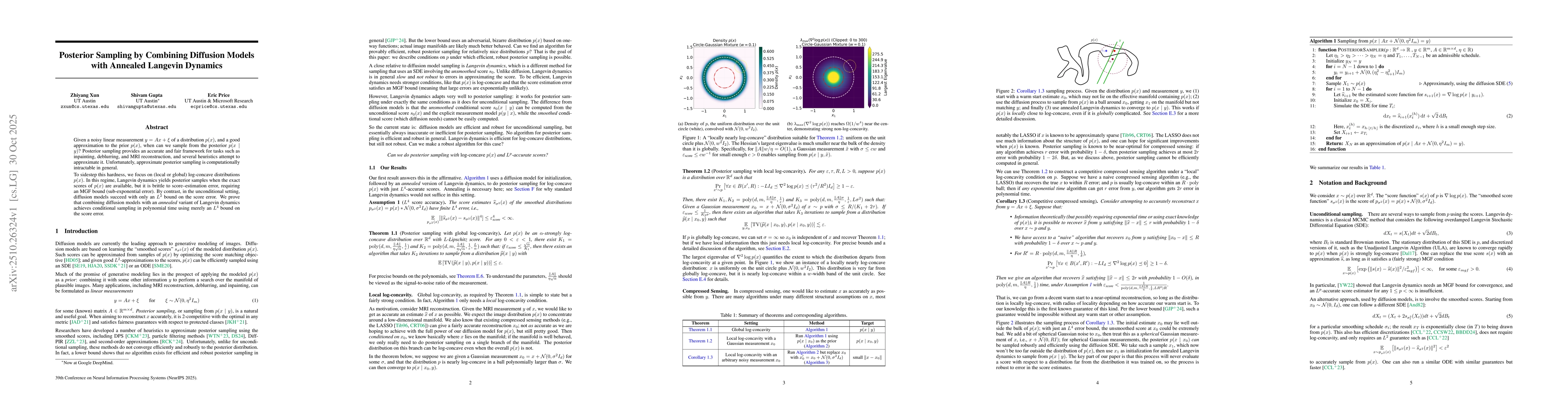 Thumbnail for Posterior Sampling by Combining Diffusion Models with Annealed Langevin
  Dynamics