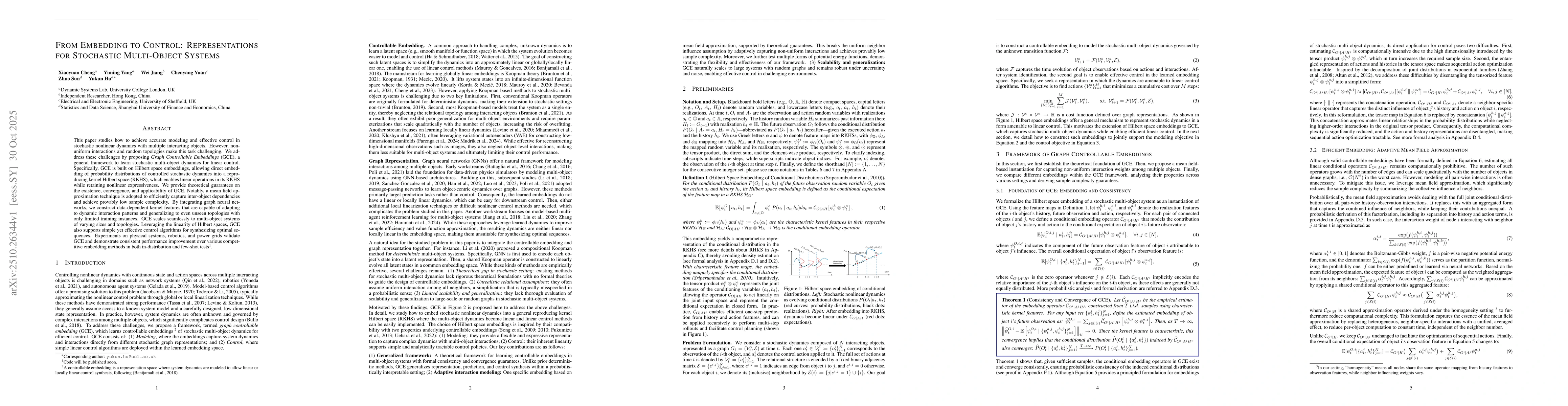 Thumbnail for From Embedding to Control: Representations for Stochastic Multi-Object
  Systems