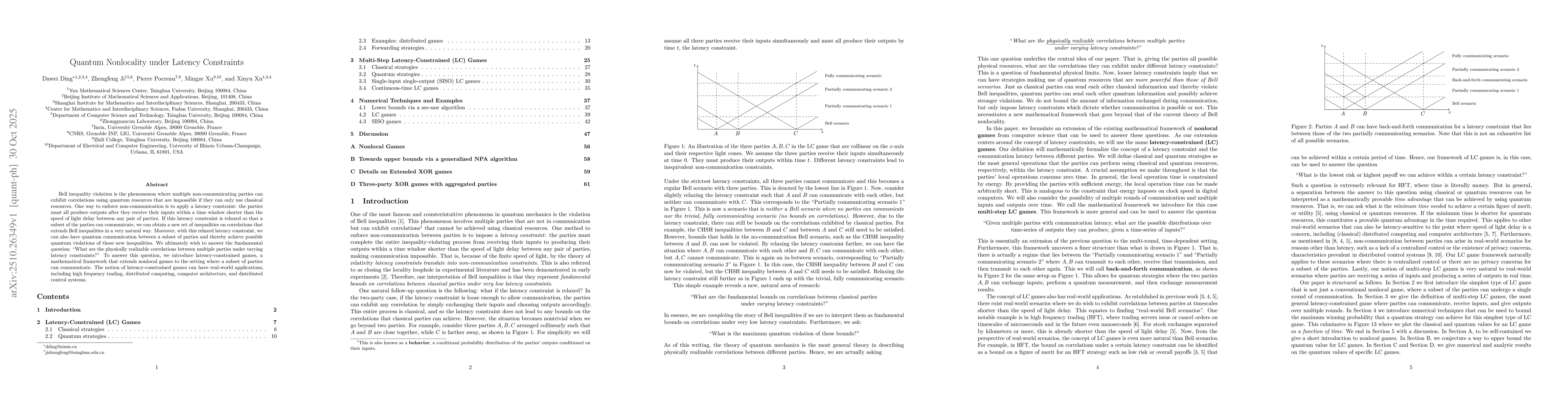 Thumbnail for Quantum Nonlocality under Latency Constraints