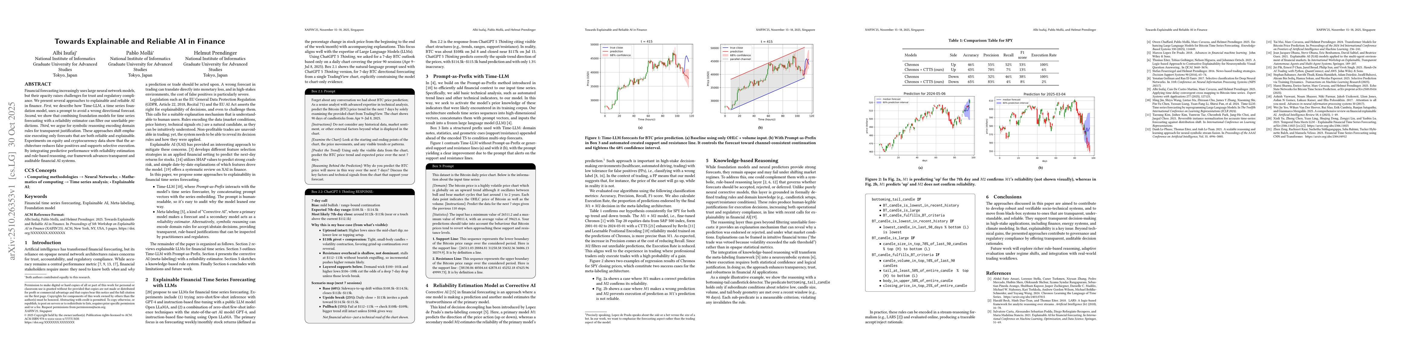 Thumbnail for Towards Explainable and Reliable AI in Finance