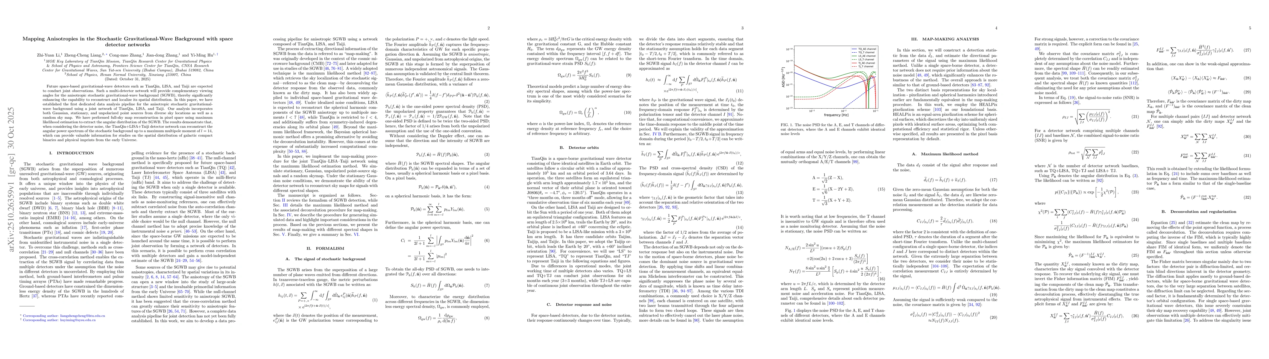 Thumbnail for Mapping Anisotropies in the Stochastic Gravitational-Wave Background
  with space detector networks