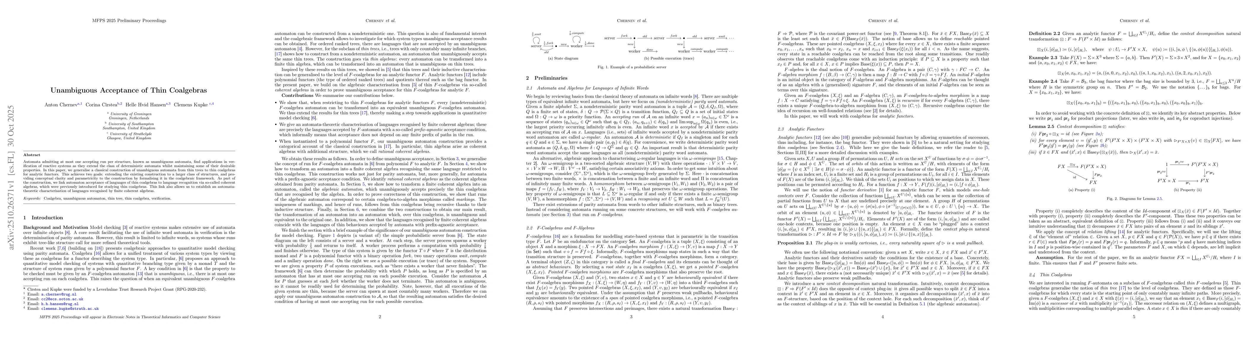 Thumbnail for Unambiguous Acceptance of Thin Coalgebras