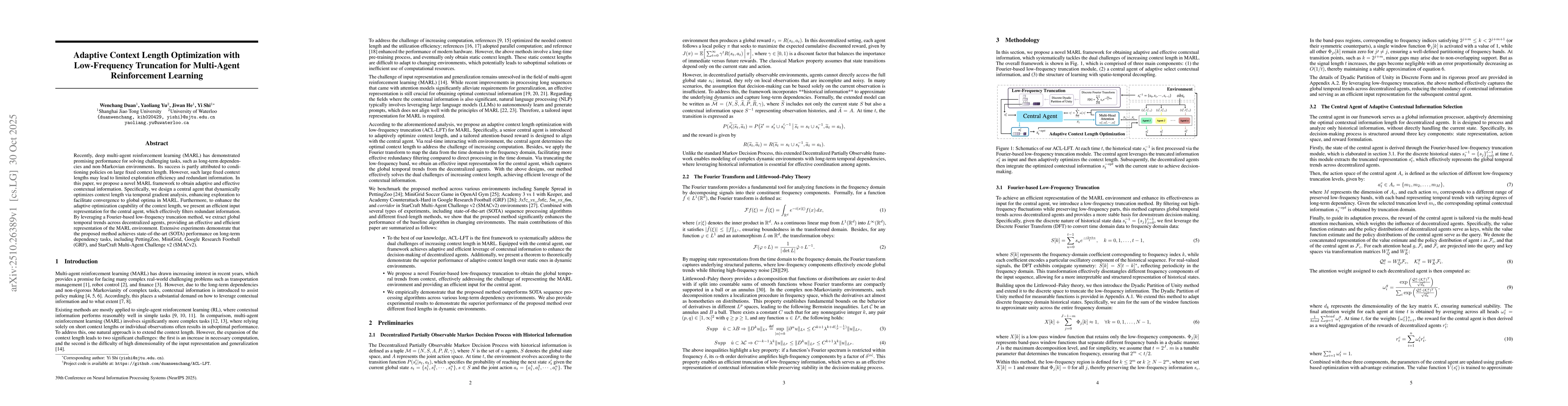 Thumbnail for Adaptive Context Length Optimization with Low-Frequency Truncation for
  Multi-Agent Reinforcement Learning