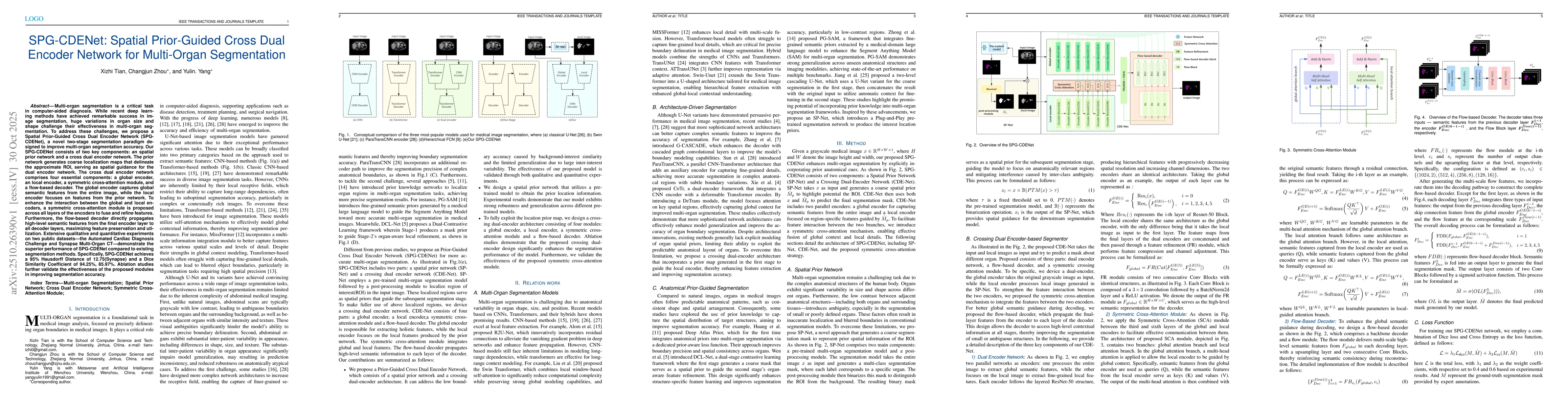 Thumbnail for SPG-CDENet: Spatial Prior-Guided Cross Dual Encoder Network for
  Multi-Organ Segmentation