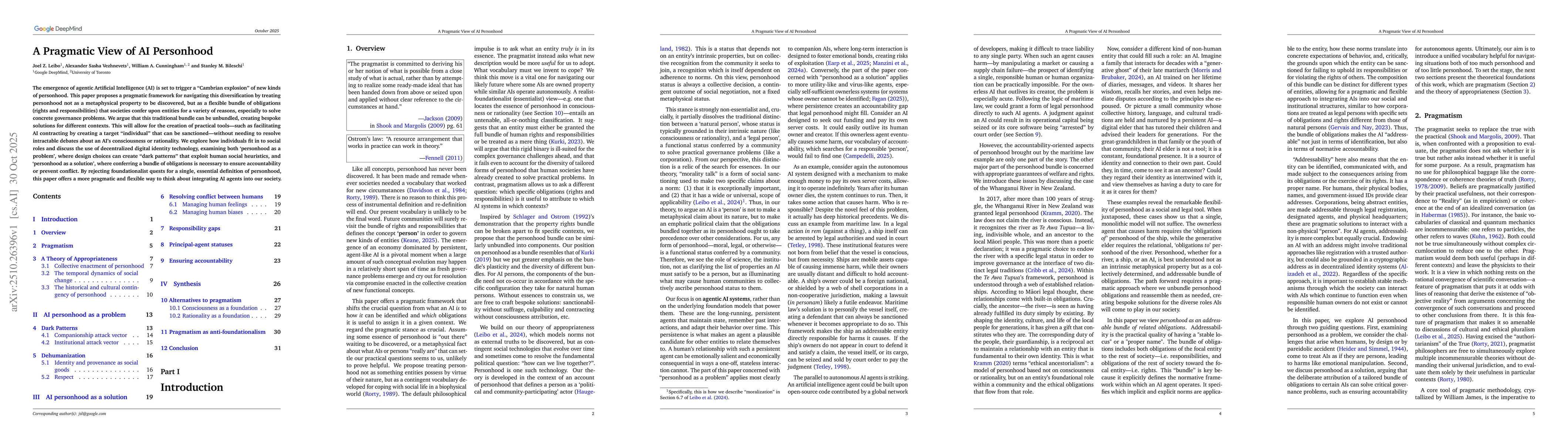 Thumbnail for A Pragmatic View of AI Personhood