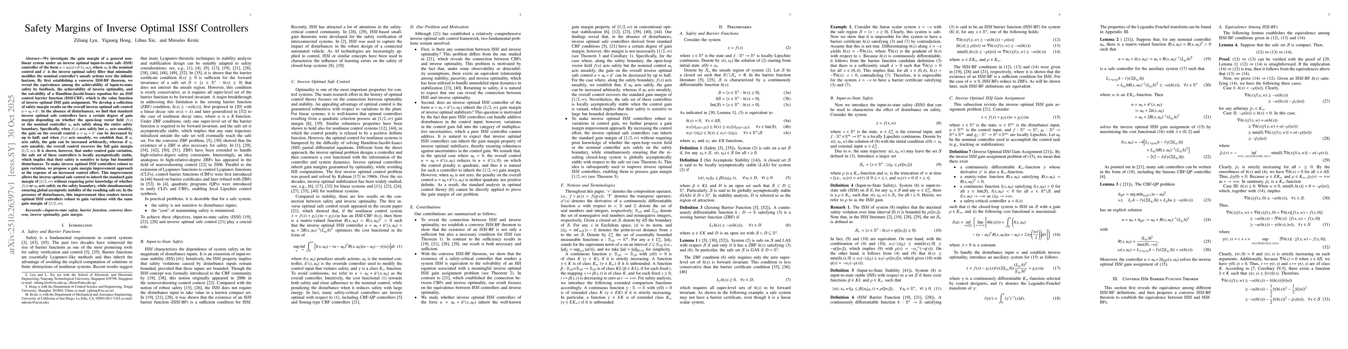 Thumbnail for Safety Margins of Inverse Optimal ISSf Controllers