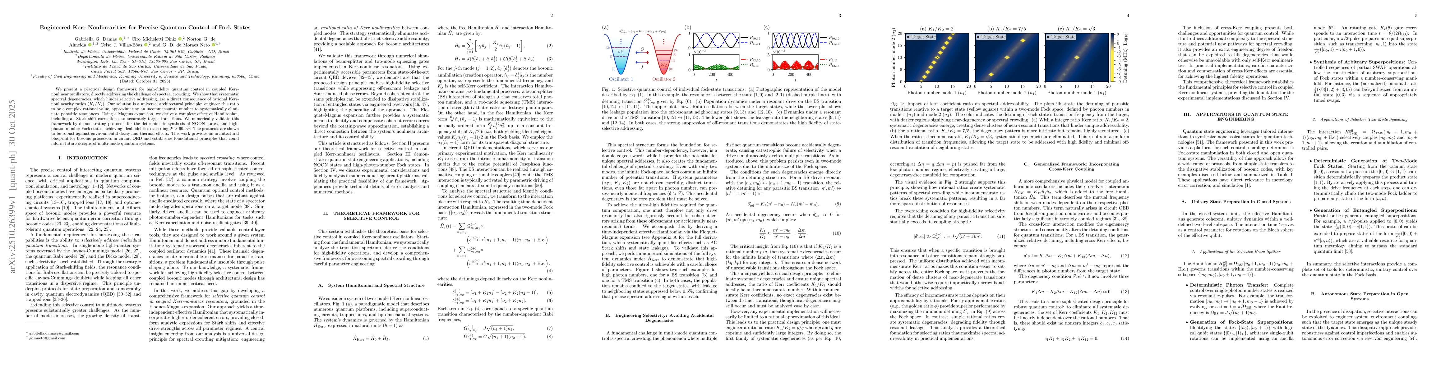 Thumbnail for Engineered Kerr Nonlinearities for Precise Quantum Control of Fock
  States