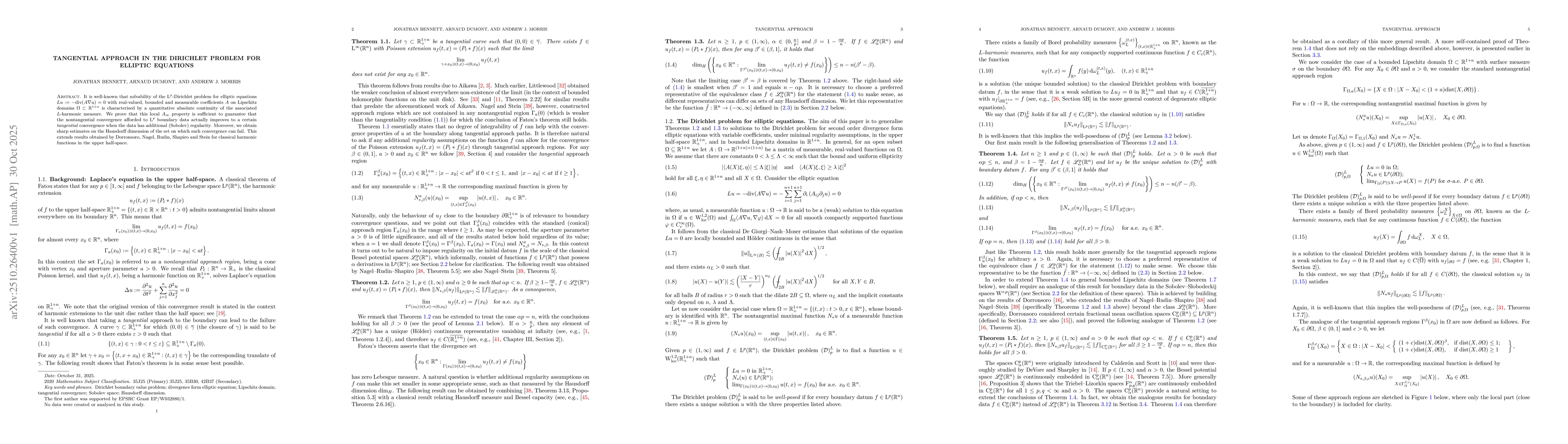 Thumbnail for Tangential approach in the Dirichlet problem for elliptic equations