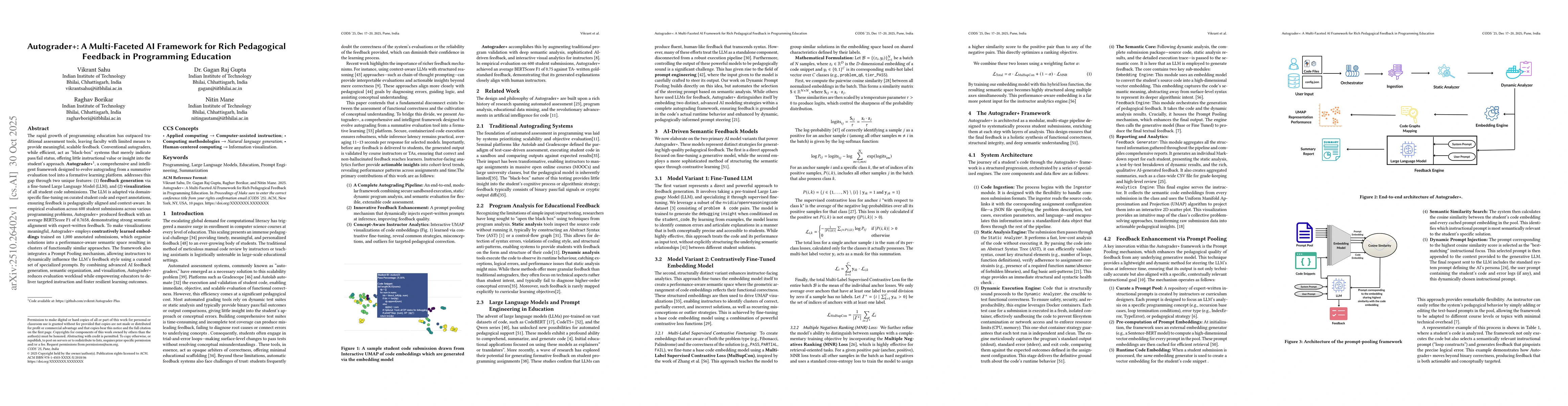 Thumbnail for Autograder+: A Multi-Faceted AI Framework for Rich Pedagogical Feedback
  in Programming Education